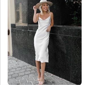 Candidly Chan white satin dress size xs